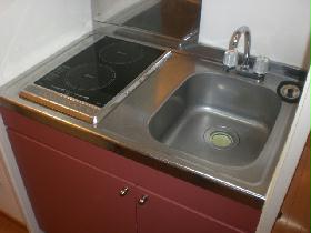 Kitchen. Convenient to cook two-burner stove