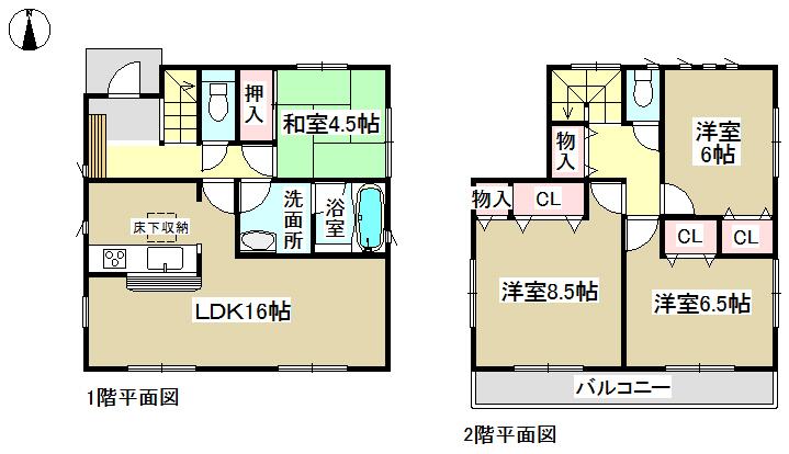Floor plan. 22 million yen, 4LDK, Land area 145.13 sq m , Building area 96.79 sq m   ◆ South-facing 16 quires living ◆ 