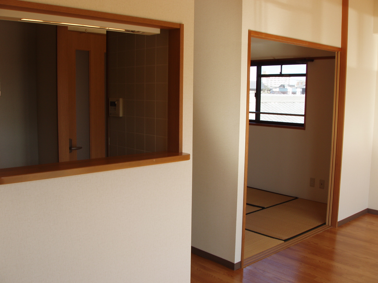Living and room. Face-to-face kitchen