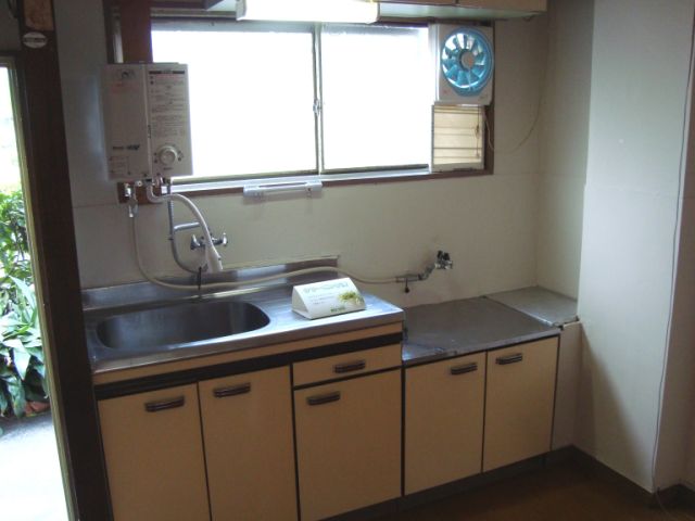 Kitchen. There is a window wind passes