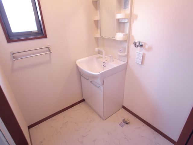 Washroom. Happy shampoo dresser when busy