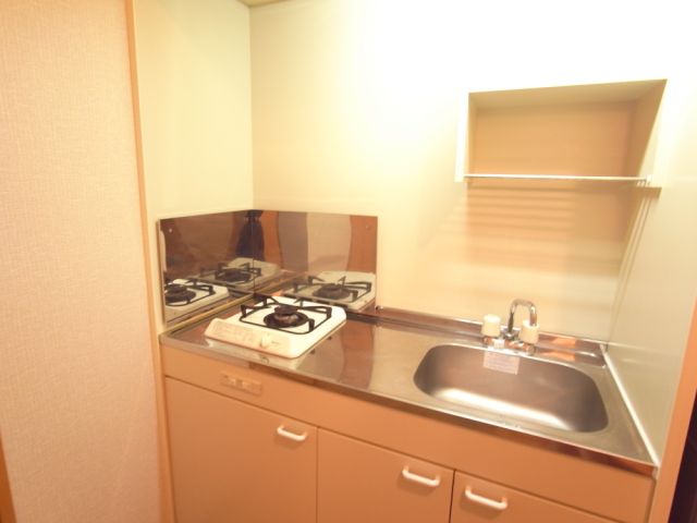 Kitchen. Bite is with a gas stove.