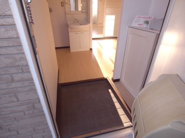 Entrance. Storage is convenient with a shoebox