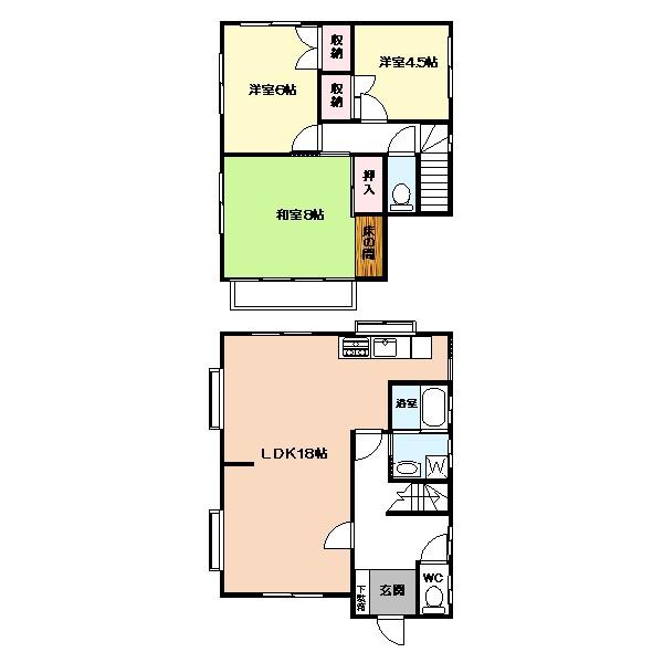 Floor plan. 28,900,000 yen, 4DK, Land area 126 sq m , Building area 91.91 sq m