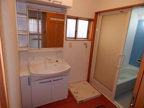 Wash basin, toilet. Bathroom vanity