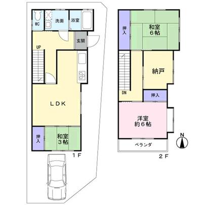 Floor plan. Aichi Prefecture Ichinomiya Yamato-cho, hair 受字 Nakayashiki