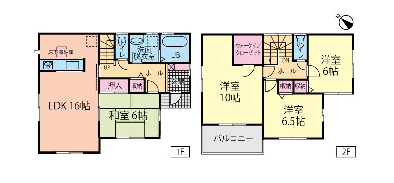 Floor plan. (6 Building), Price 26,800,000 yen, 4LDK, Land area 152.68 sq m , Building area 106 sq m