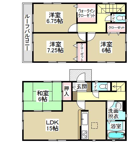 Floor plan. 33,800,000 yen, 4LDK, Land area 127.55 sq m , Building area 99.39 sq m