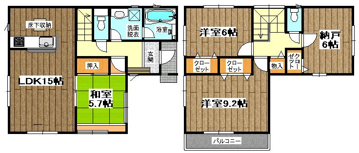 Floor plan. (1 Building), Price 30,900,000 yen, 3LDK+S, Land area 120.86 sq m , Building area 96.38 sq m