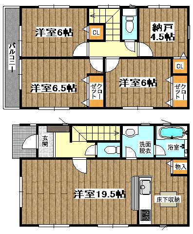 Floor plan. (5 Building), Price 26,900,000 yen, 3LDK+S, Land area 150.12 sq m , Building area 94.77 sq m
