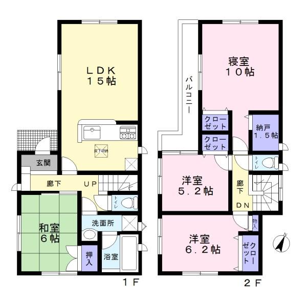 Floor plan. (3 Building), Price 28,900,000 yen, 4LDK, Land area 133.66 sq m , Building area 97.6 sq m