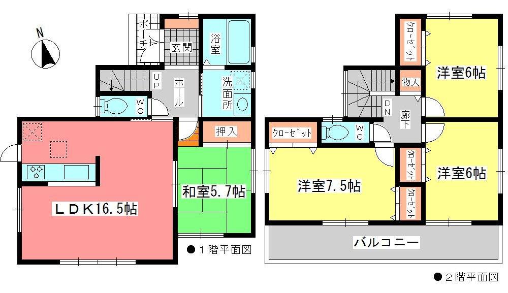 Floor plan. 31,800,000 yen, 4LDK, Land area 188.07 sq m , Building area 98.41 sq m