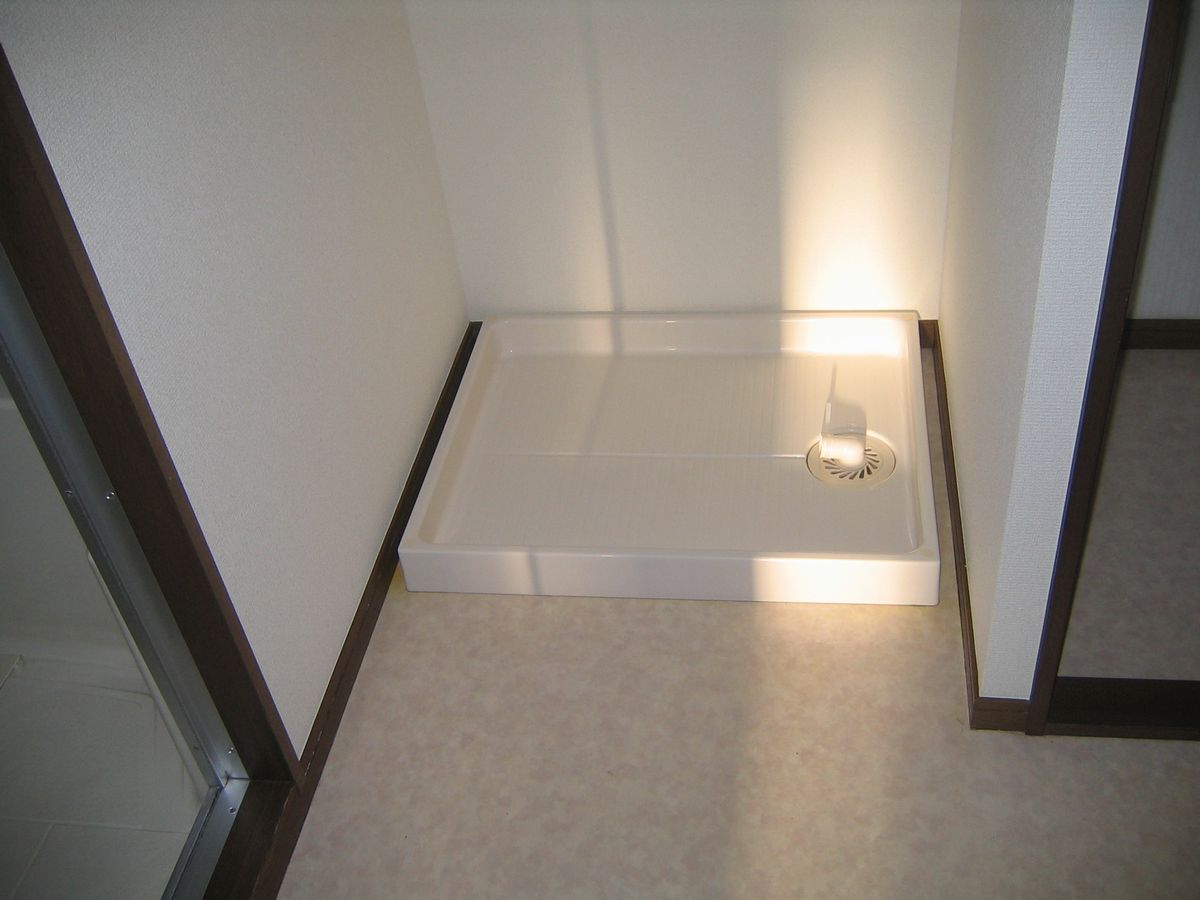 Washroom. Peace of mind in the indoor washing machine Storage