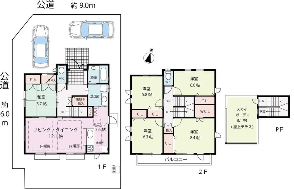 Floor plan. 40,800,000 yen, 5LDK + S (storeroom), Land area 171.31 sq m , Building area 126.5 sq m