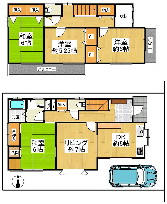 Floor plan. 18,800,000 yen, 4LDK, Land area 111.4 sq m , Building area 115.7 sq m