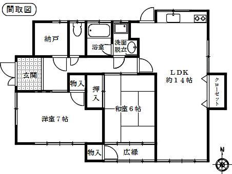 Floor plan. 40 million yen, 2LDK + S (storeroom), Land area 231.4 sq m , Building area 69.41 sq m