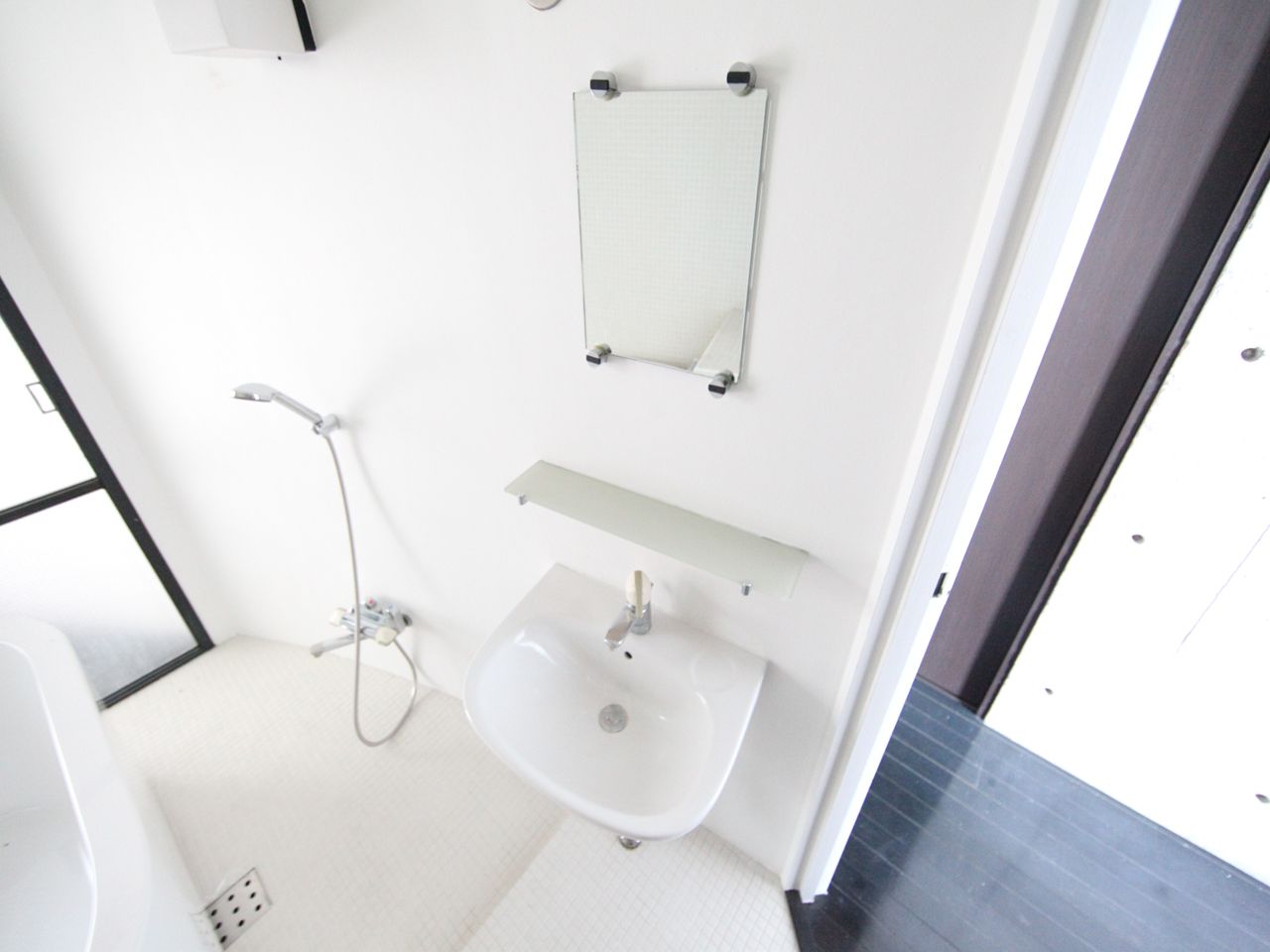 Washroom. Stylish independent wash basin