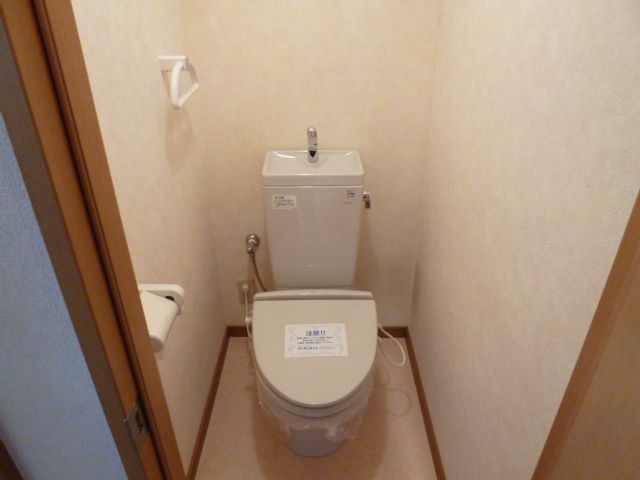 Toilet. Winter happy warm toilet