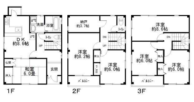 Floor plan. 58 million yen, 6DK + S (storeroom), Land area 187.19 sq m , Building area 130.83 sq m