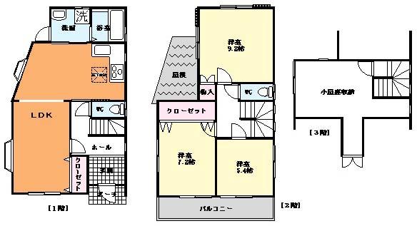 Floor plan. 26,900,000 yen, 4LDK, Land area 135.23 sq m , Building area 122.3 sq m