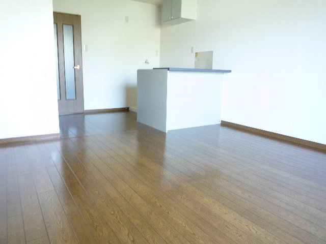 Living and room. Fashionable face-to-face kitchen ☆