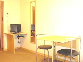 Living and room. tv set, Chair, It is with folding table.