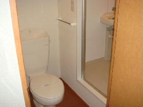 Toilet. Toilet towel hanger ・ With shelf.