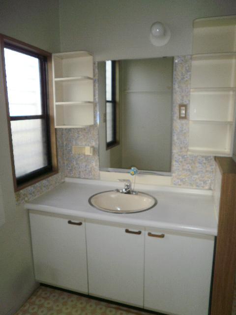 Wash basin, toilet. Interior