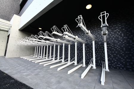 Other common areas. There is parking lot with a roof. 30 cars parked wheel Allowed. (Bike shelter available)