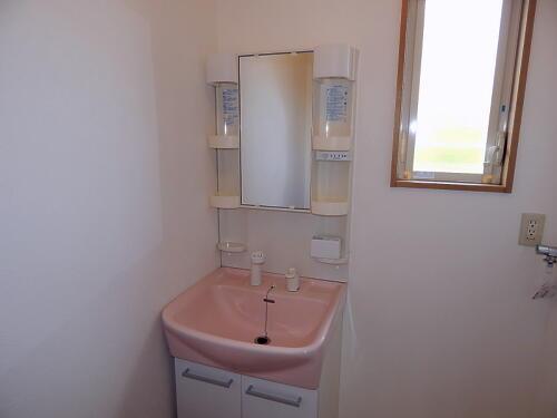 Wash basin, toilet. Bathroom vanity