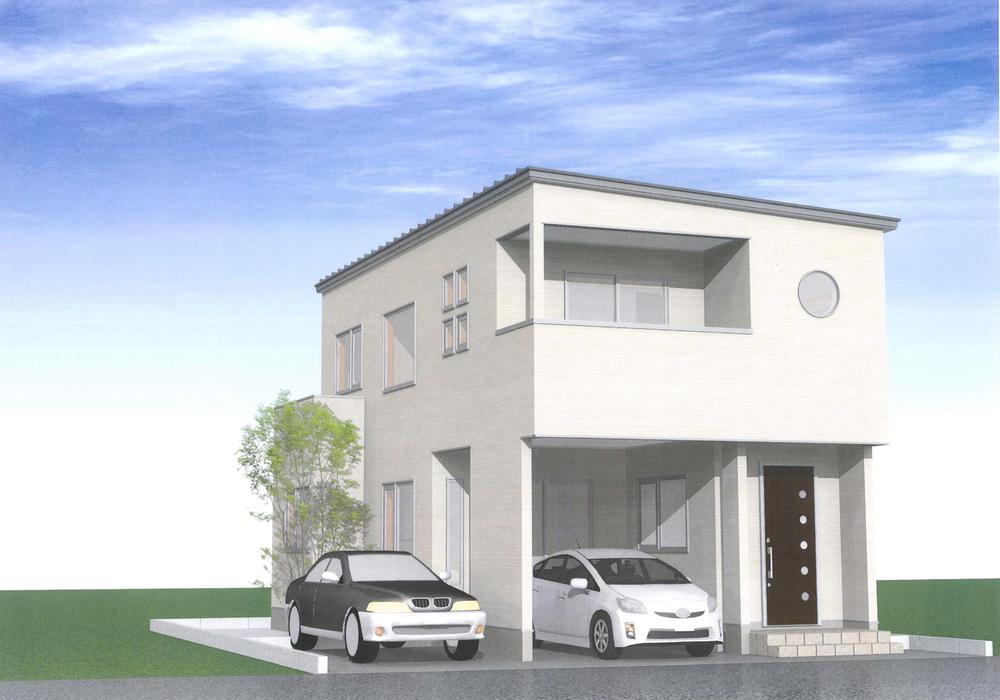 Building plan example (exterior photos). Building plan example (compartment A) building price 13,900,000 yen, Outside 構子 500,000 yen, Consumption tax 720,000 yen, Building area 105.34 sq m (garage including spaces)