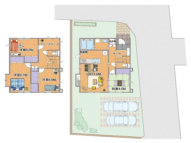 Floor plan. 19,580,000 yen, 4LDK, Land area 142.65 sq m , Building area 106.23 sq m