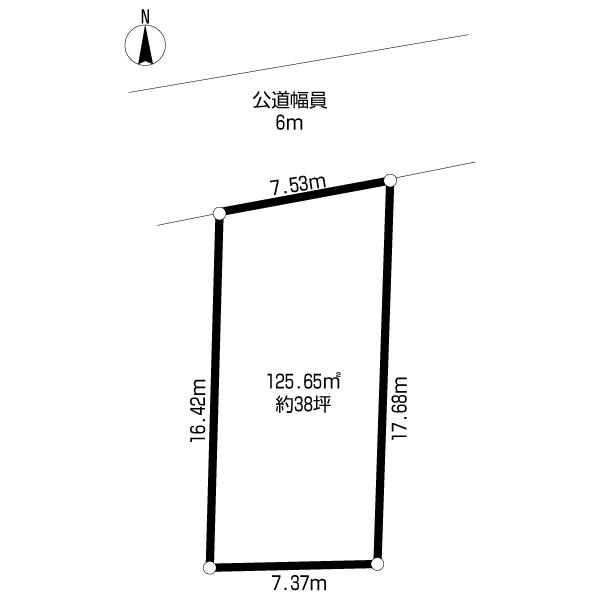 Compartment figure. Land price 8.5 million yen, Land area 125.65 sq m about 38 tsubo No construction conditions