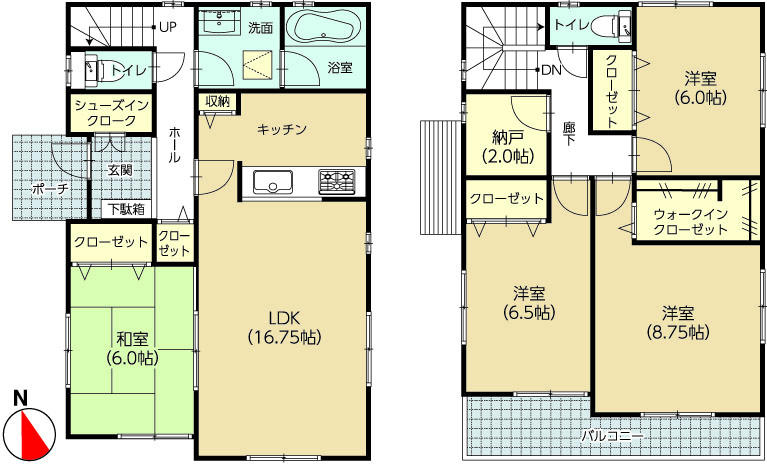Building plan example (floor plan). Building plan example (No. 3 locations) Building Price 15.7 million yen, Building area 112.61 sq m