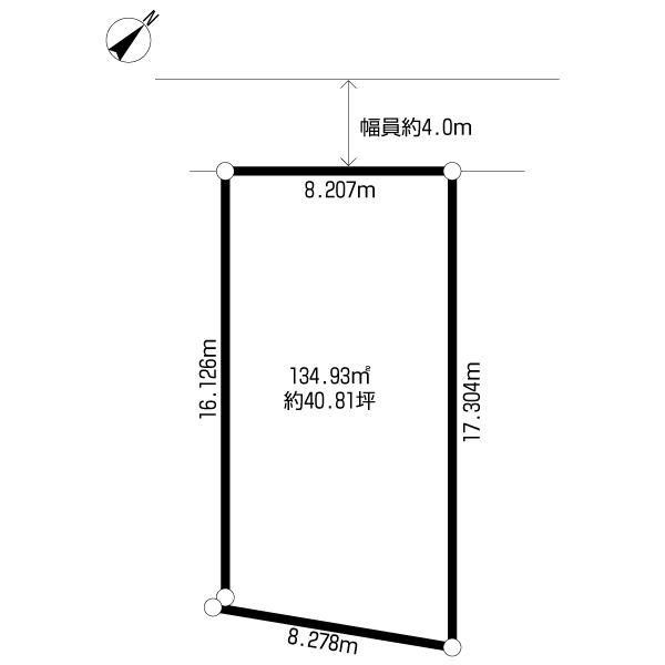 Compartment figure. Land price 26 million yen, Land area 134.93 sq m