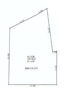 Compartment figure. Land price 11 million yen, Land area 166.66 sq m