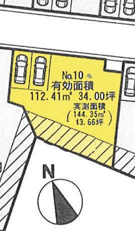 Compartment figure. Land price 9.8 million yen, Land area 144.35 sq m