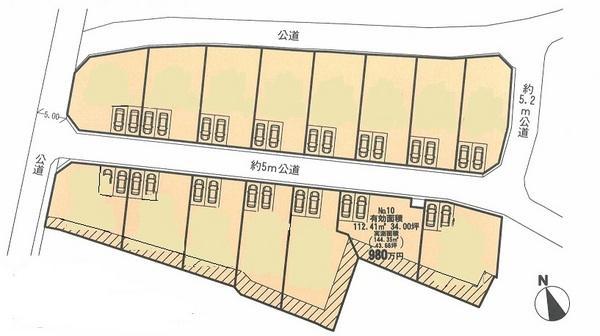 Compartment figure. Land price 9.8 million yen, Land area 112.41 sq m