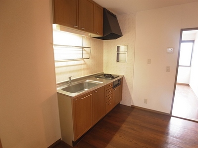 Kitchen. 2 lot gas stoves ・ System kitchen with grill.