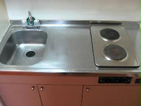 Kitchen. Widely used semi-compact kitchen