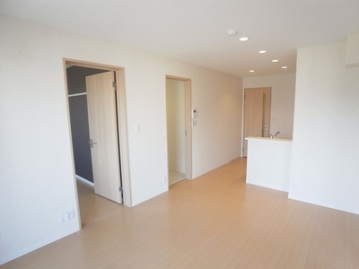 Living and room. Living-dining kitchen which is located in the center of the room.