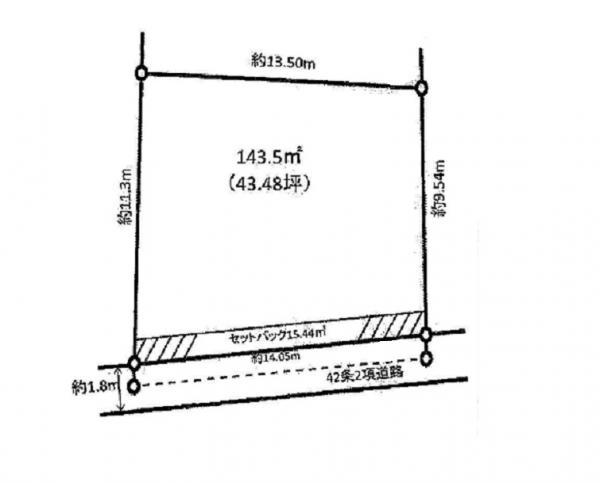 Compartment figure. Land price 15.6 million yen, Land area 143.5 sq m