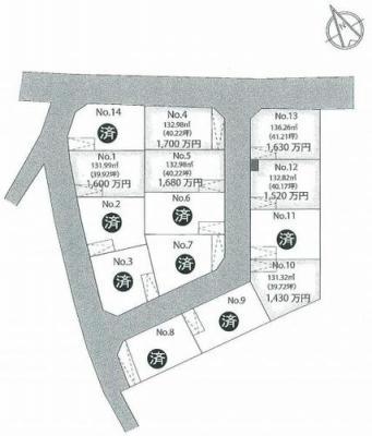 Compartment figure. Land price 14.3 million yen, Land area 131.32 sq m