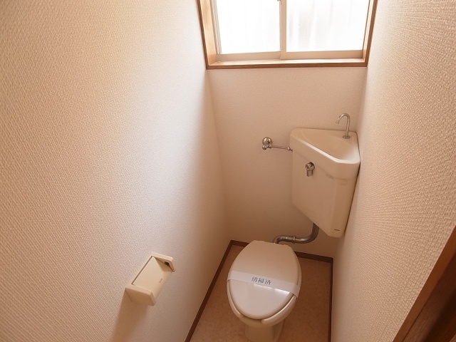 Toilet. There window in the toilet. 