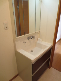 Washroom. I get dressed in the morning with a shampoo dresser.