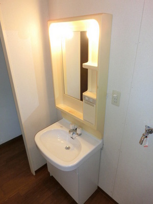 Washroom. Happy independence wash basin in the morning of preparation