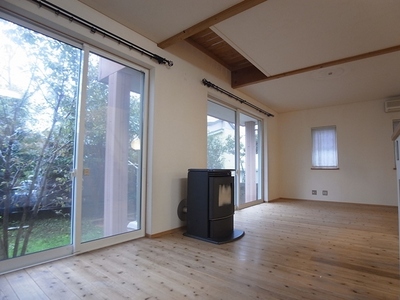 Living and room. Pellet stove also be a nice accent as the interior or