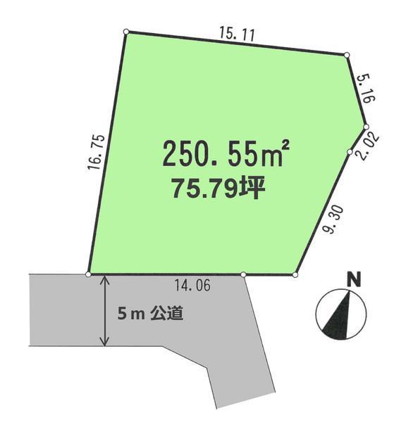 Compartment figure. Land price 26.5 million yen, Land area 250.55 sq m