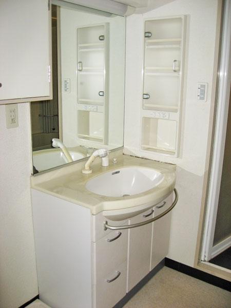 Wash basin, toilet. It is a wash basin with a hand shower.