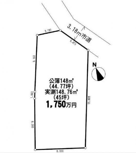 Compartment figure. Land price 17.5 million yen, Land area 148 sq m